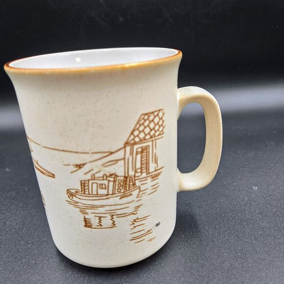 Manoir Collection Vintage Mugs Cabin Fishing Cup Coffee Stoneware Read - Picture 7 of 12